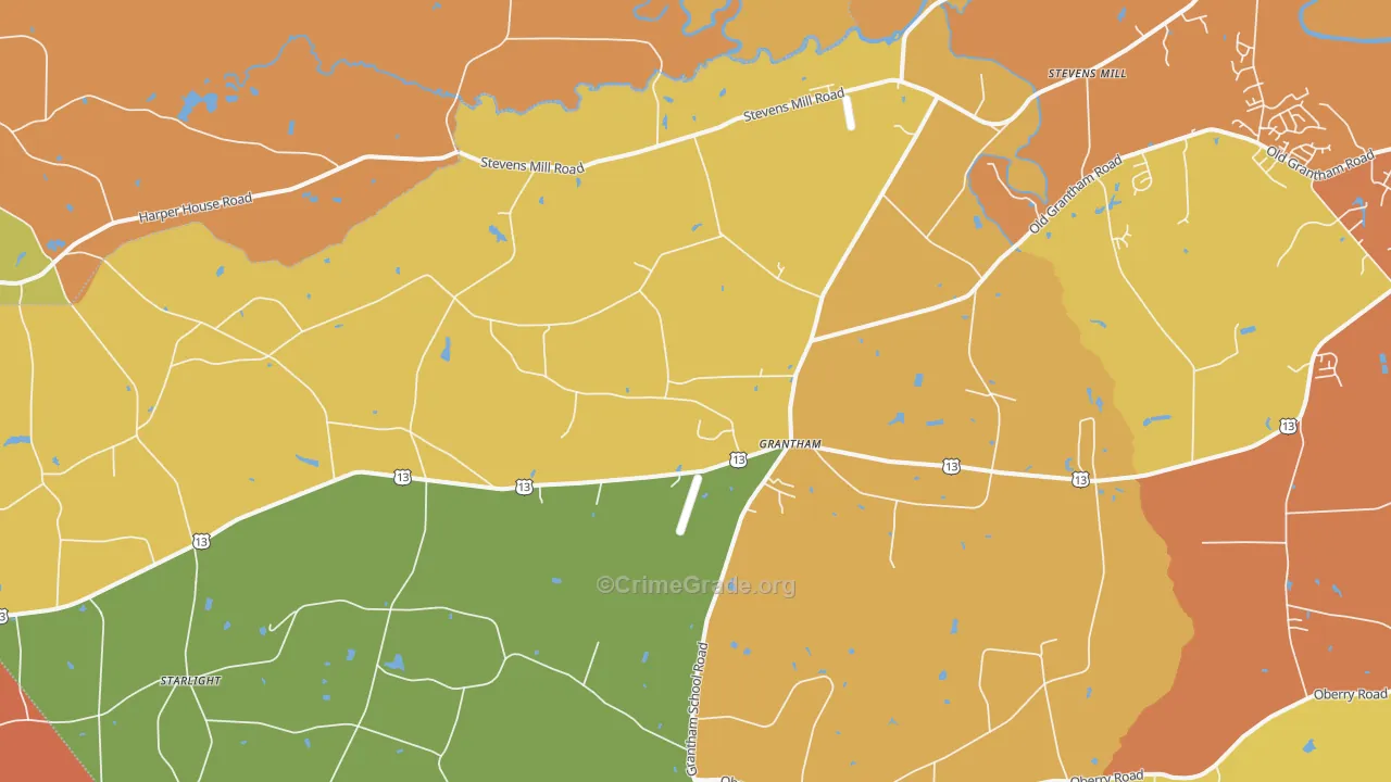 Grantham, NC Map of Murder Rates
