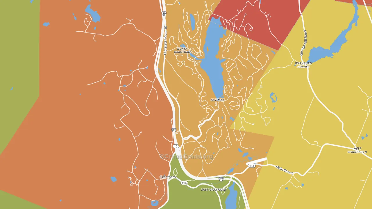 Grantham, NH Map of Murder Rates