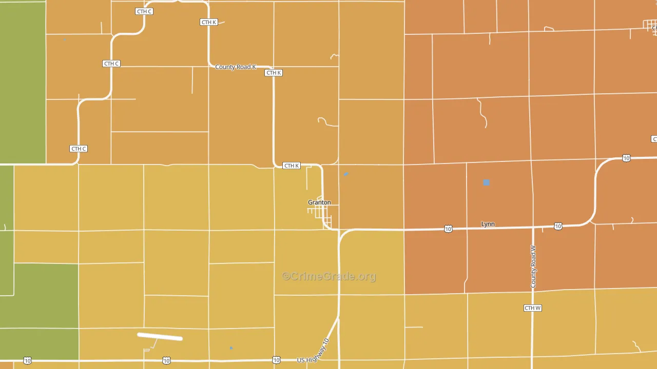 Granton, WI Map of Murder Rates