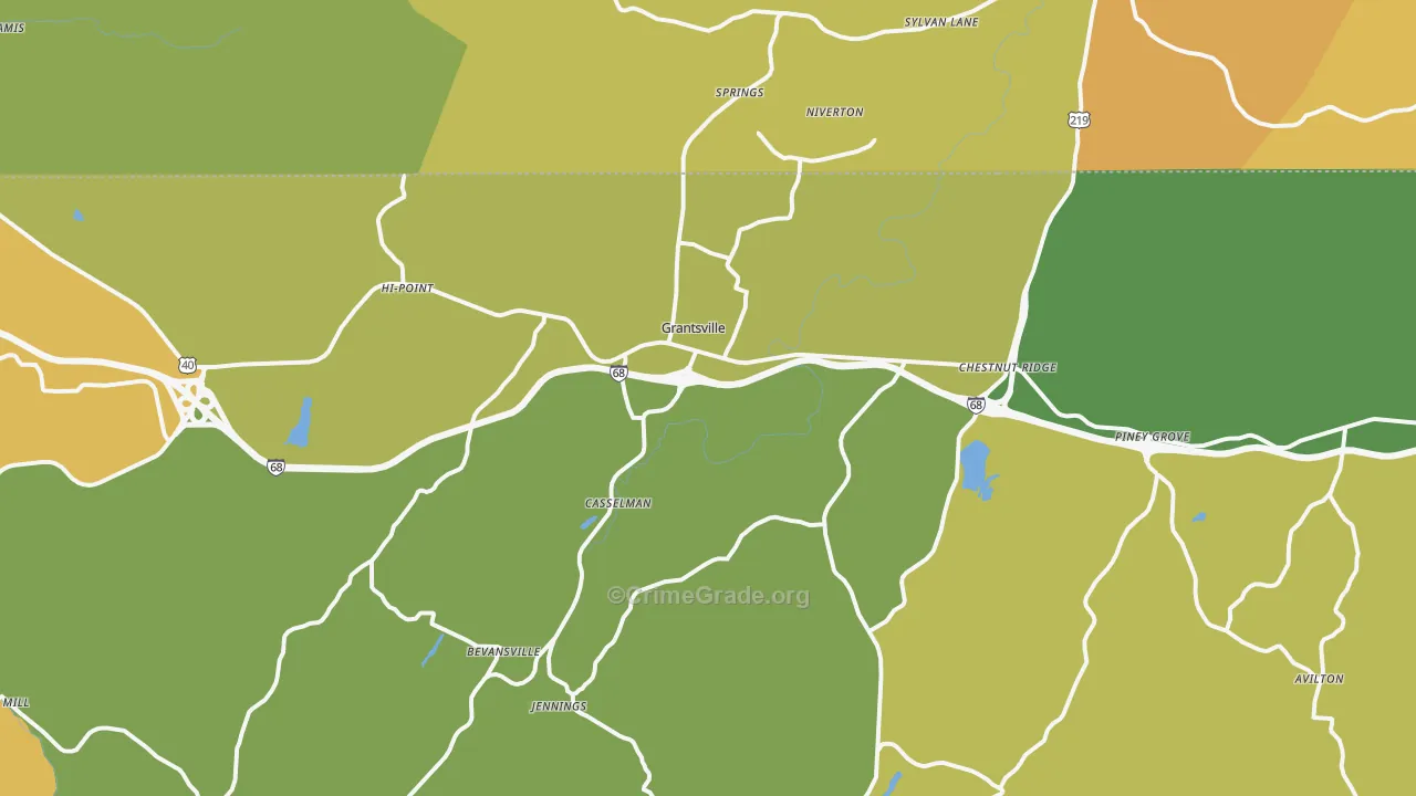 Grantsville, MD Map of Murder Rates