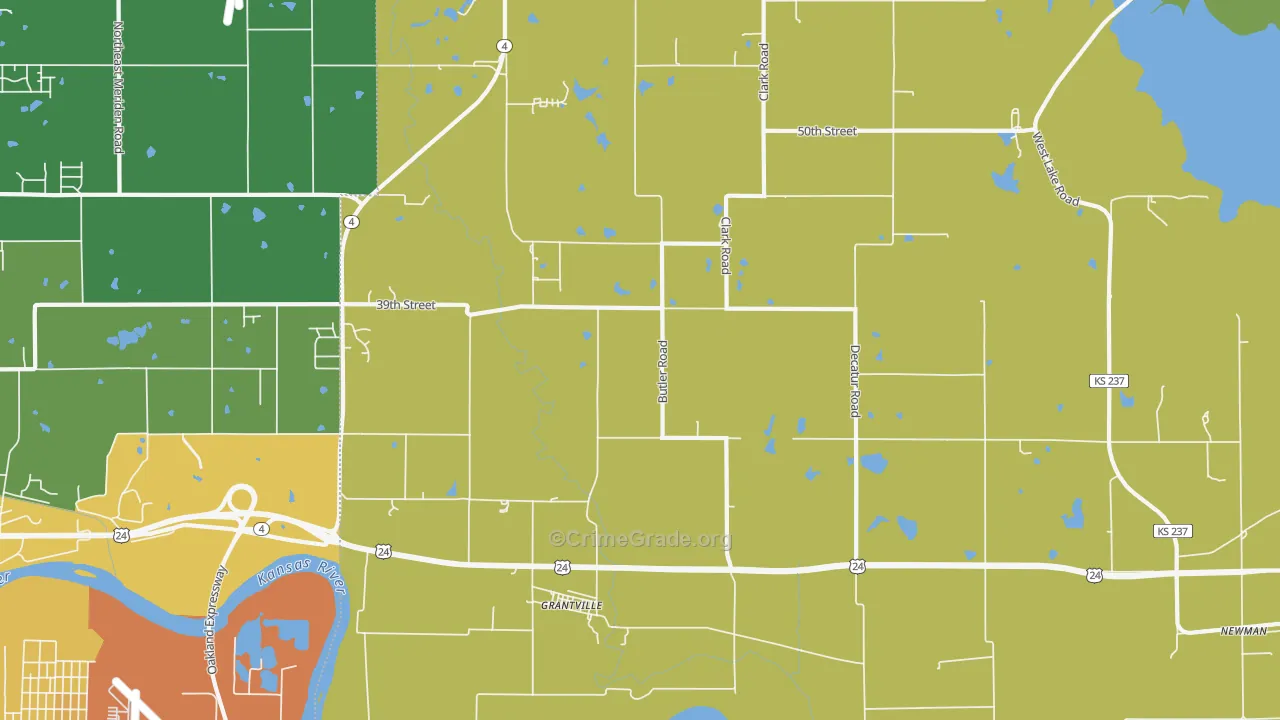 Grantville, KS Map of Murder Rates