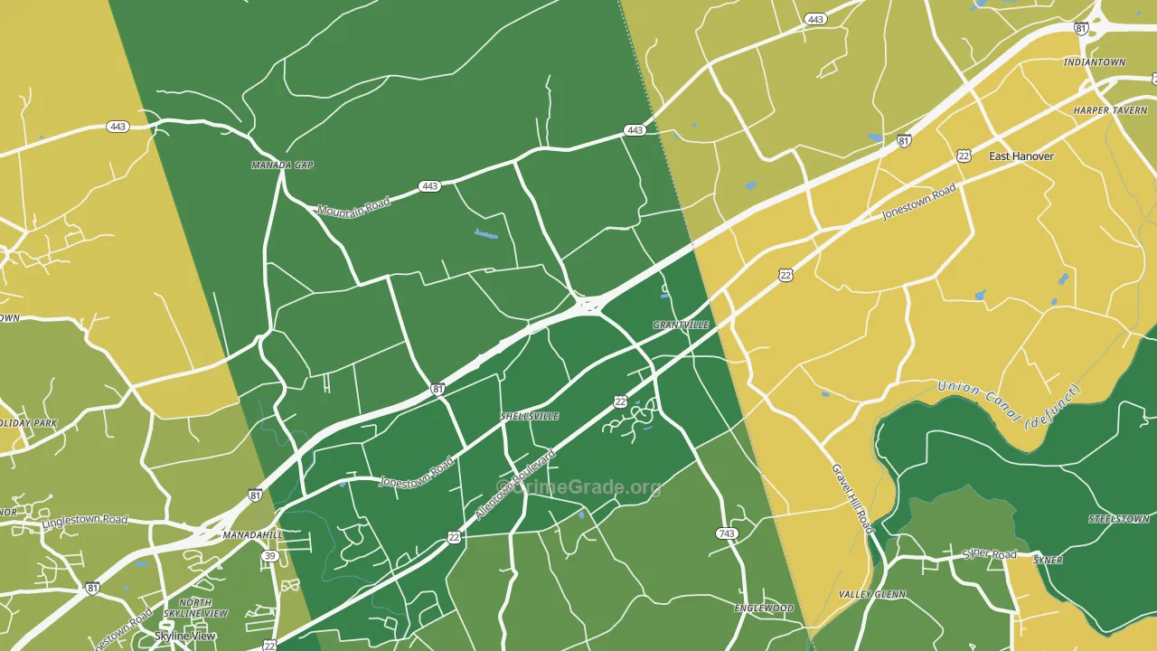 Grantville, PA Map of Murder Rates