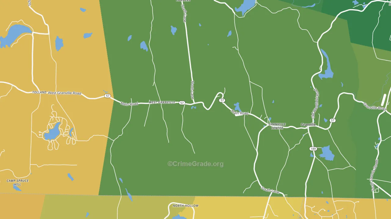 Granville, MA Map of Murder Rates