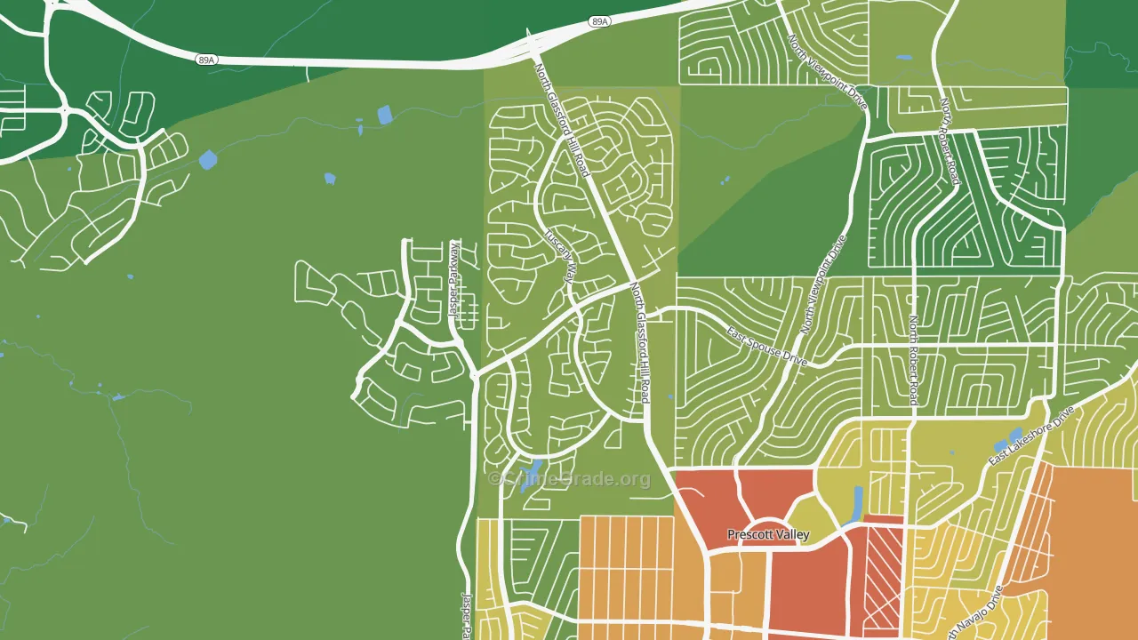 Granville, Prescott Valley, AZ Map of Murder Rates