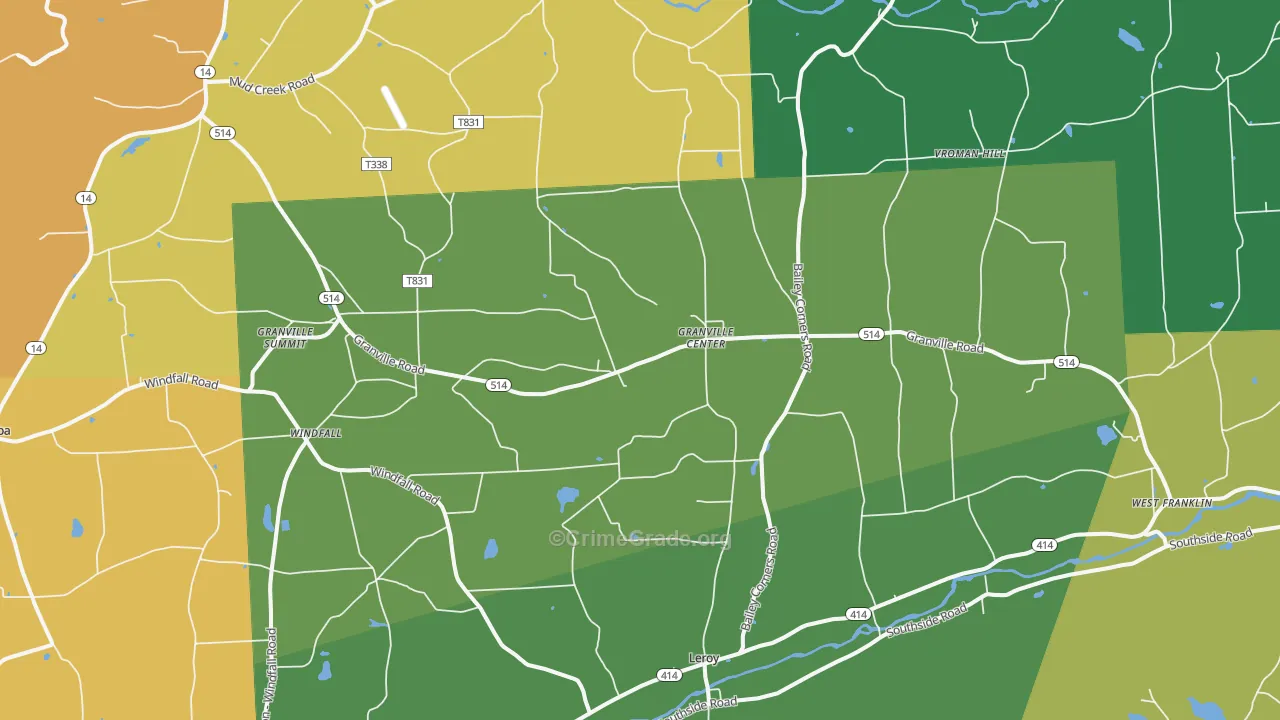 Granville Summit, PA Map of Murder Rates