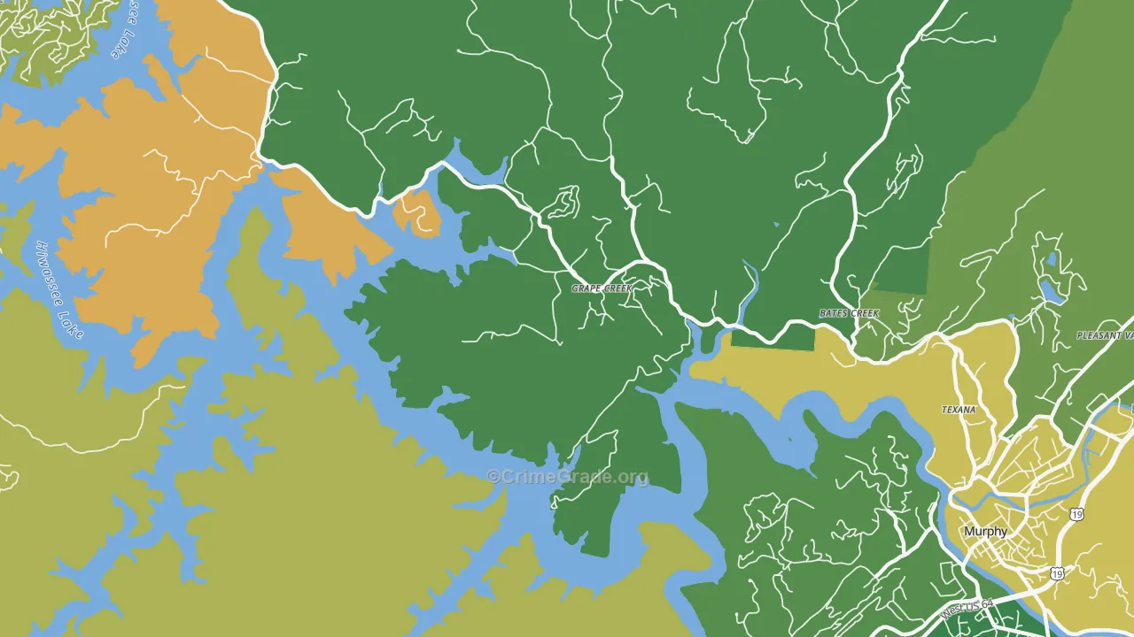 Grape Creek, NC Map of Murder Rates
