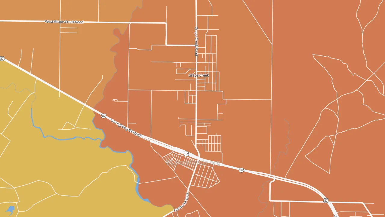 Grape Creek, TX Map of Murder Rates