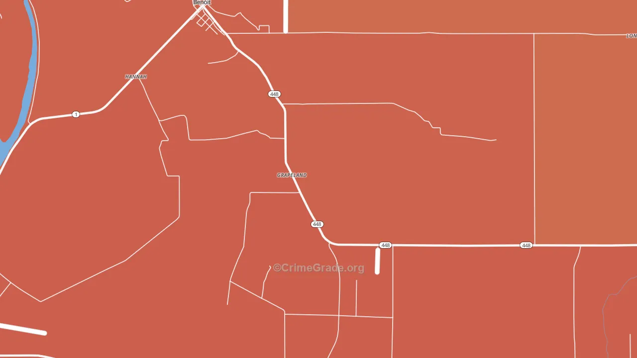 Grapeland, MS Map of Murder Rates
