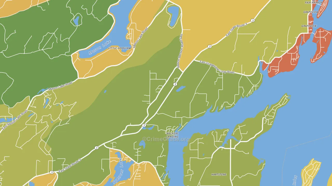 Grapeview, WA Map of Murder Rates