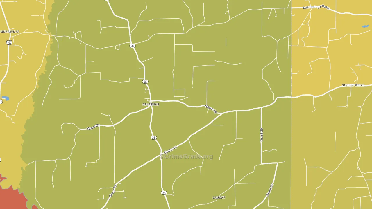 Grapevine, AR Map of Murder Rates