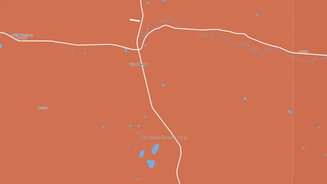 Grass Range, MT Map of Murder Rates