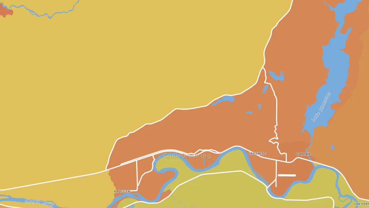 Grassmere, WA Map of Murder Rates