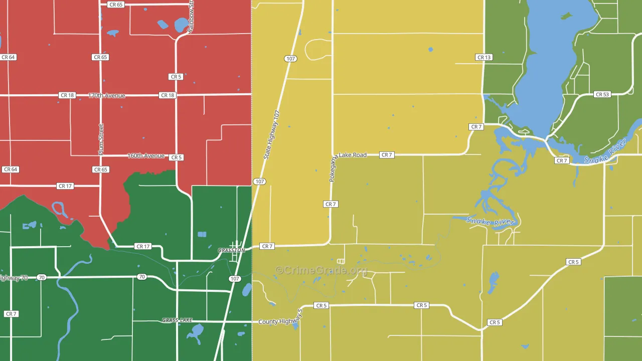 Grasston, MN Map of Murder Rates