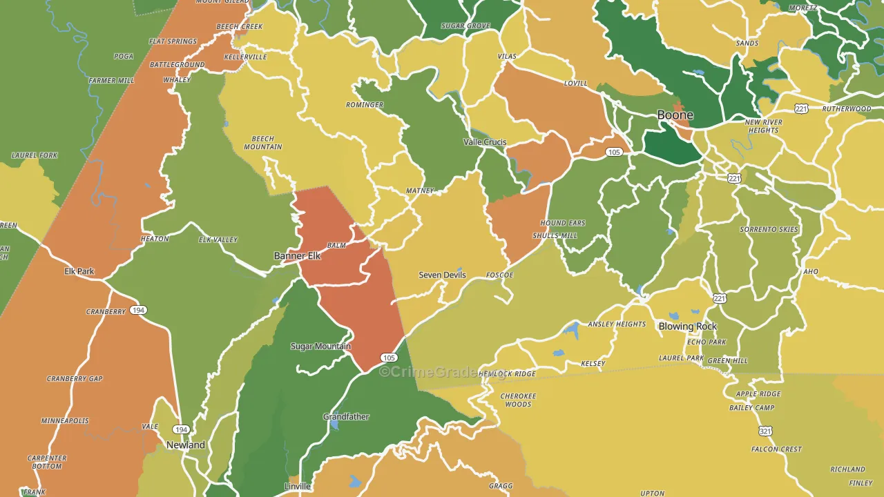 Grassy Creek, NC Map of Murder Rates