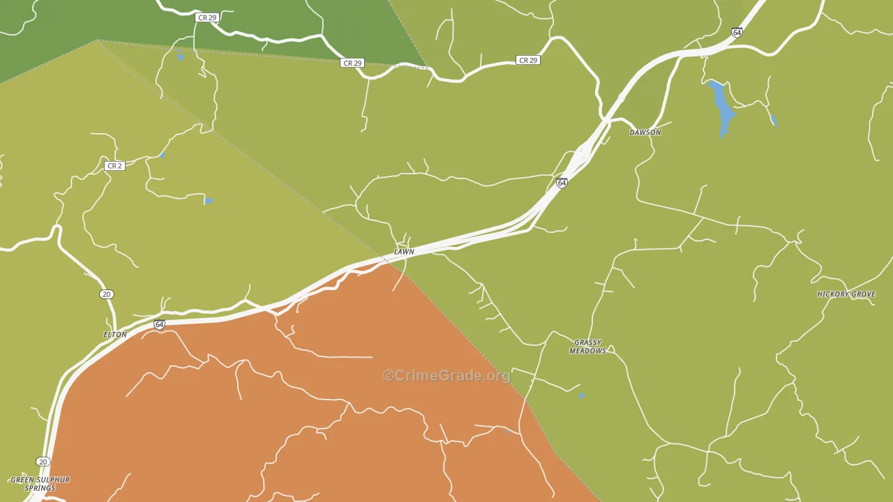 Grassy Meadows, WV Map of Murder Rates