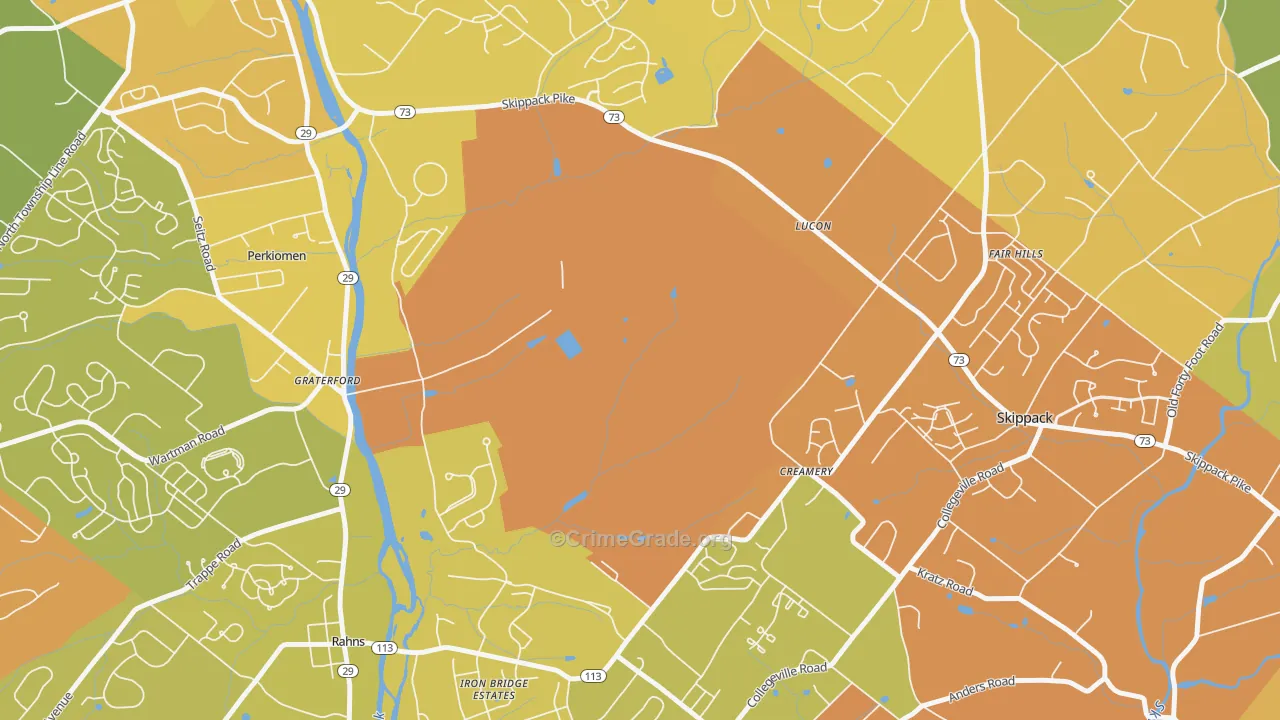 Graterford, PA Map of Murder Rates