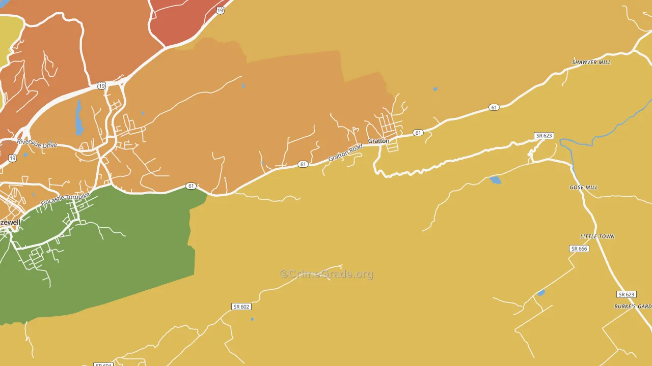 Gratton, VA Map of Murder Rates