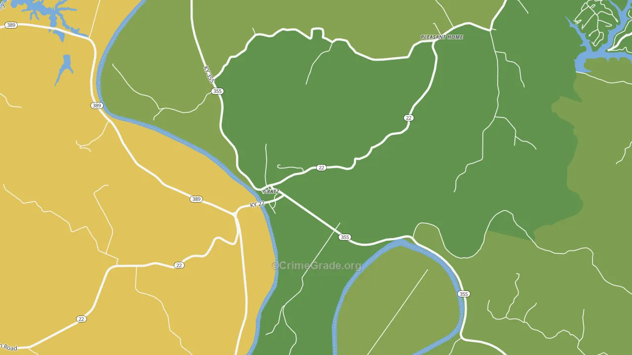 Gratz, KY Map of Murder Rates