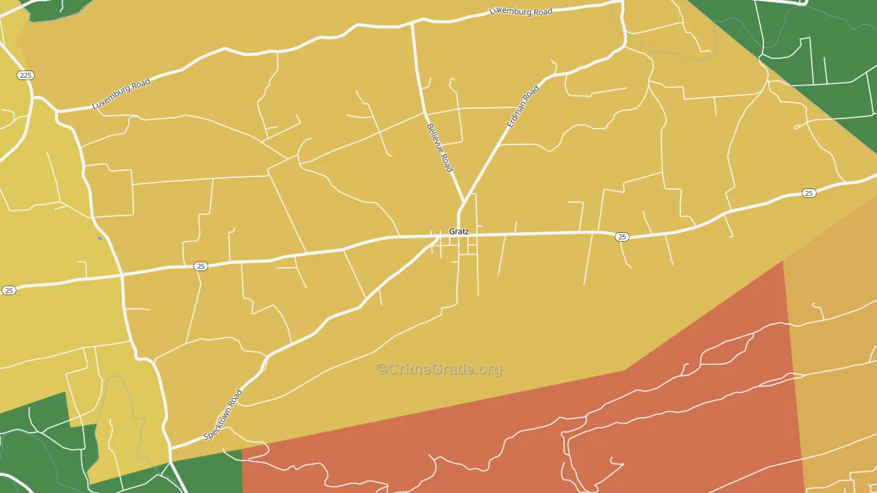 Gratz, PA Map of Murder Rates