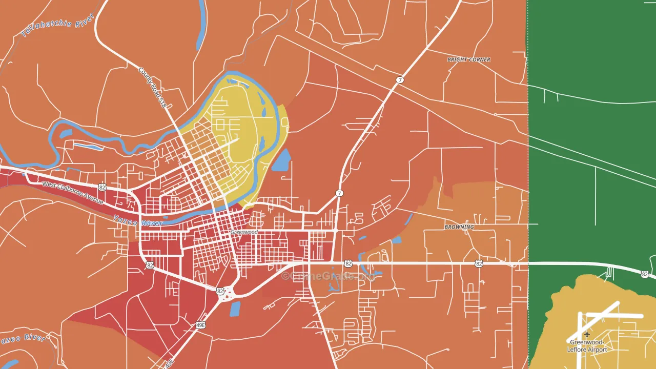 Gravel Hill, MS Map of Murder Rates