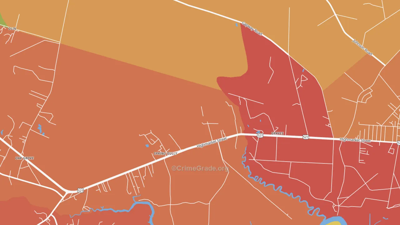 Graves, SC Map of Murder Rates