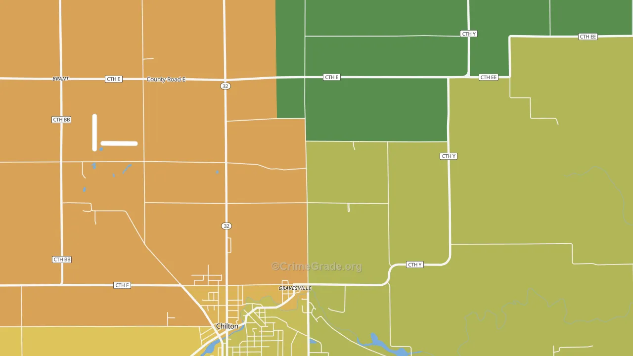 Gravesville, WI Map of Murder Rates