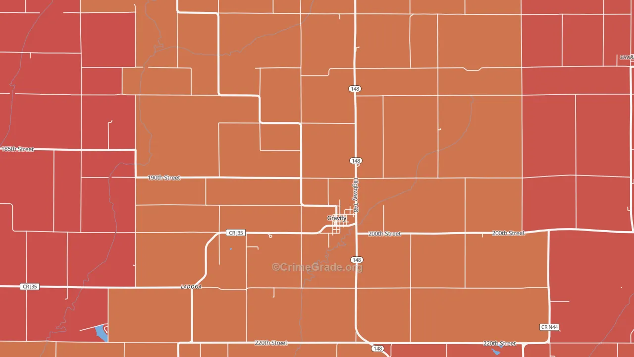 Gravity, IA Map of Murder Rates