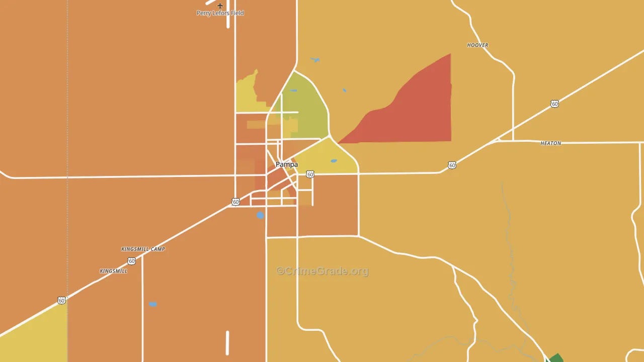 Gray County, TX Map of Murder Rates
