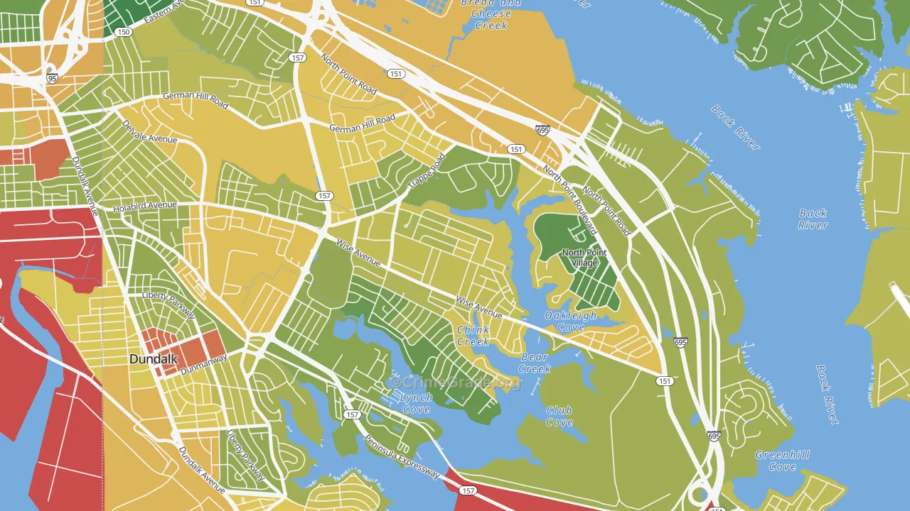 Gray Haven, Dundalk, MD Map of Murder Rates