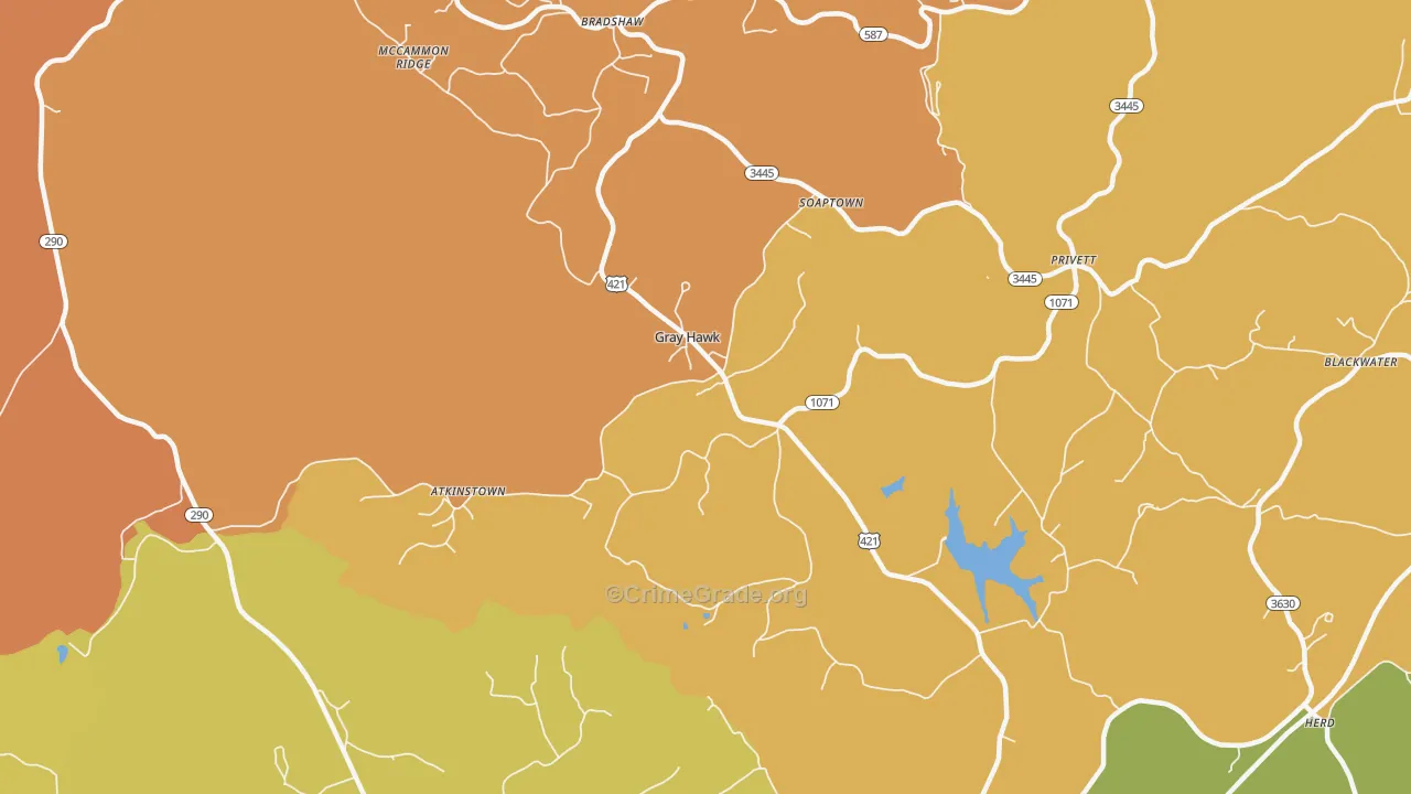 Gray Hawk, KY Map of Murder Rates