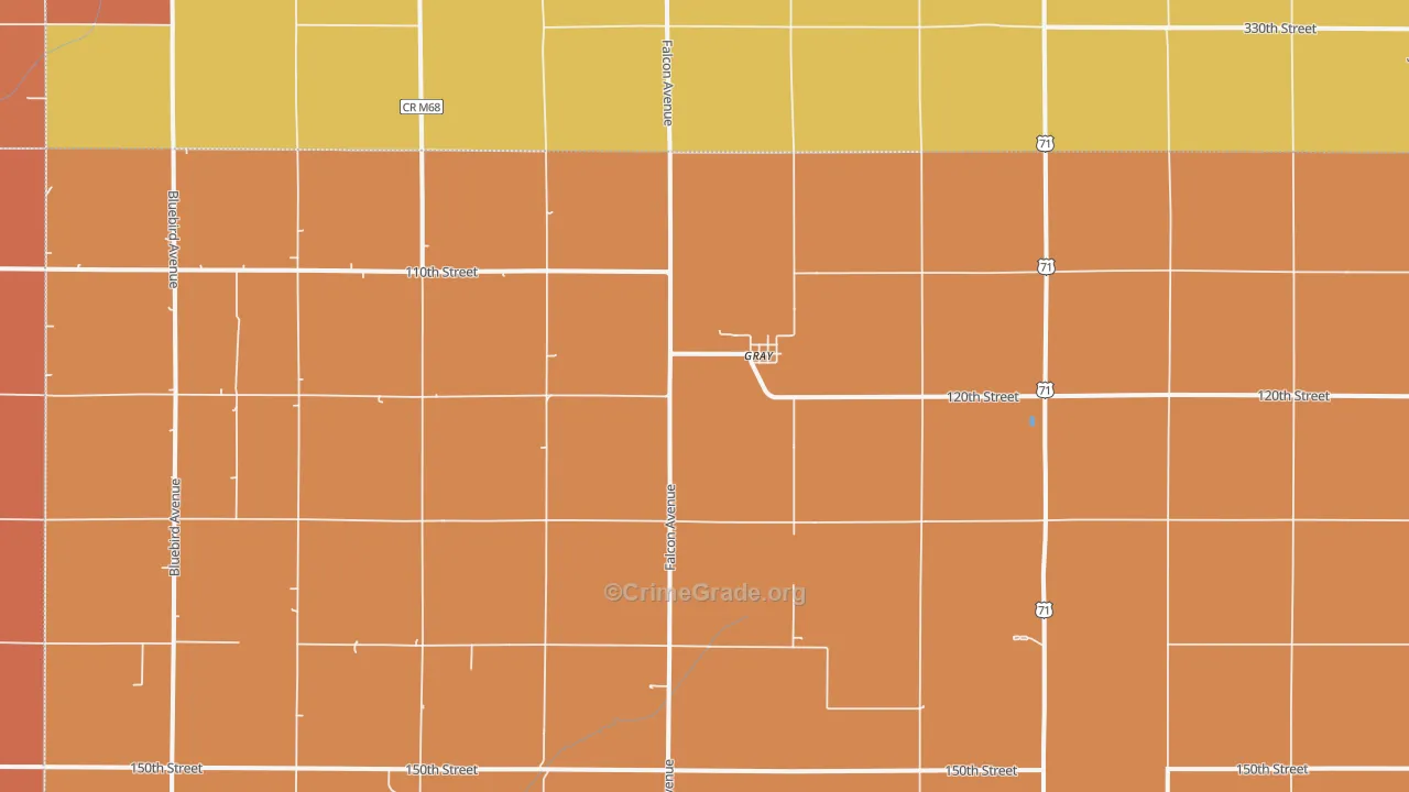 Gray, IA Map of Murder Rates
