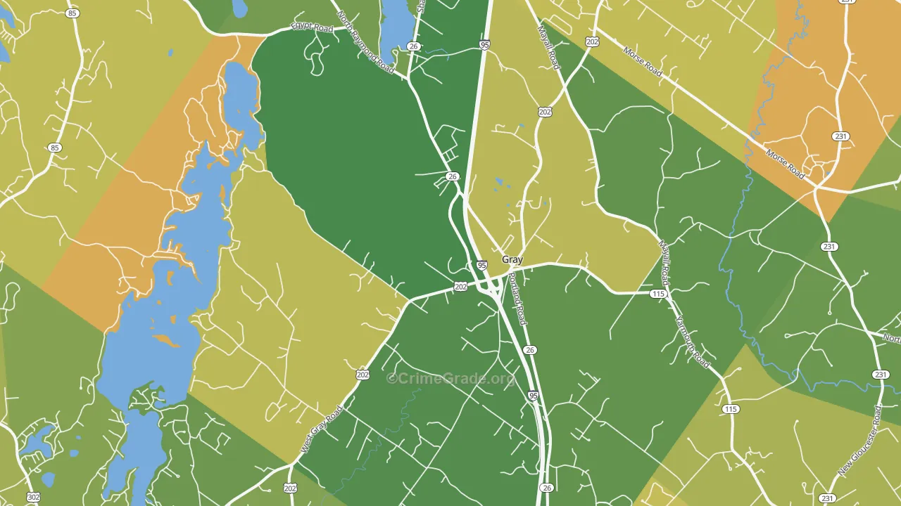 Gray, ME Map of Murder Rates