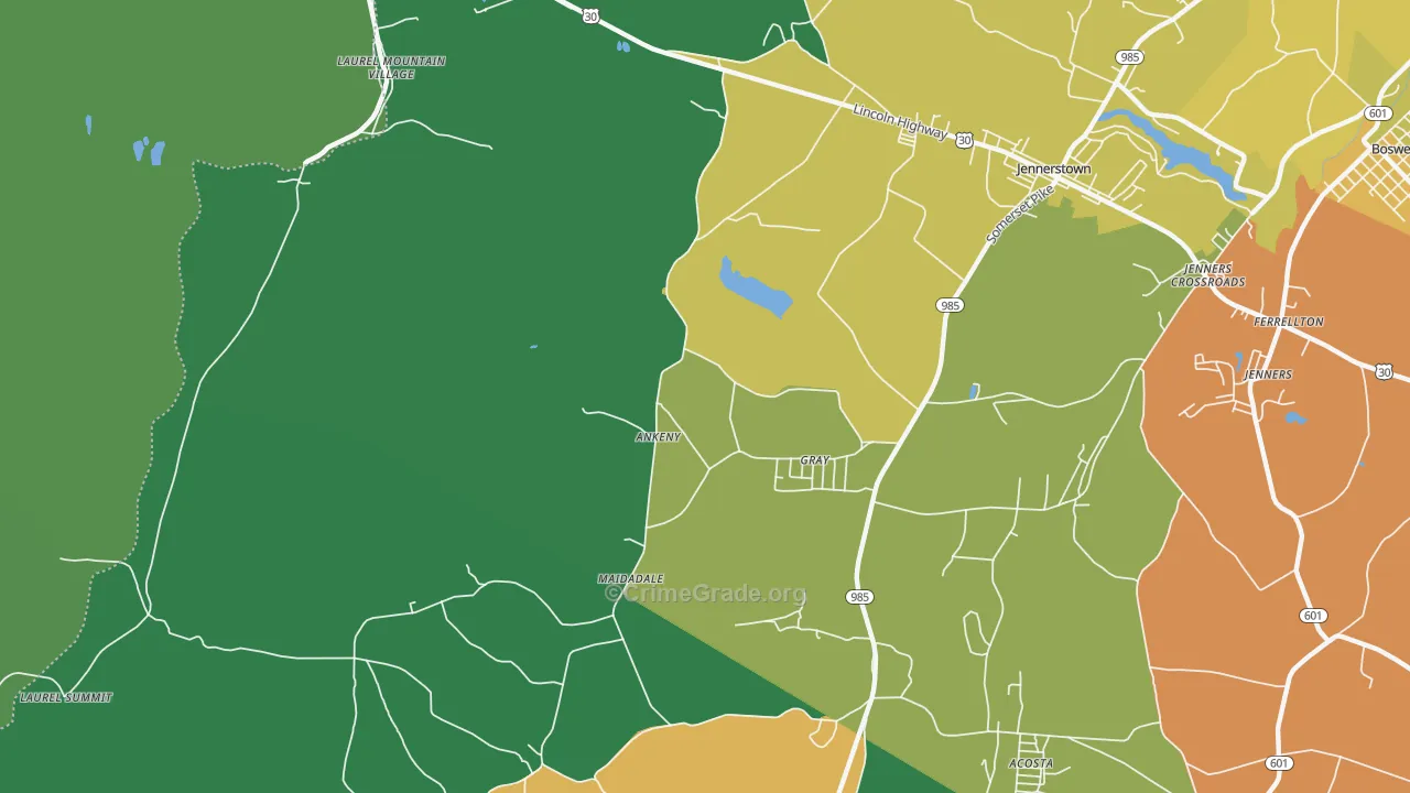 Gray, PA Map of Murder Rates