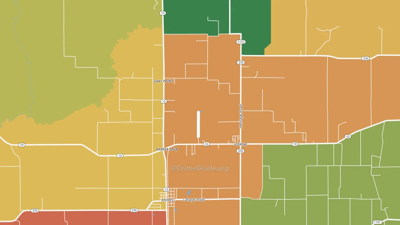 Gray Point, LA Map of Murder Rates
