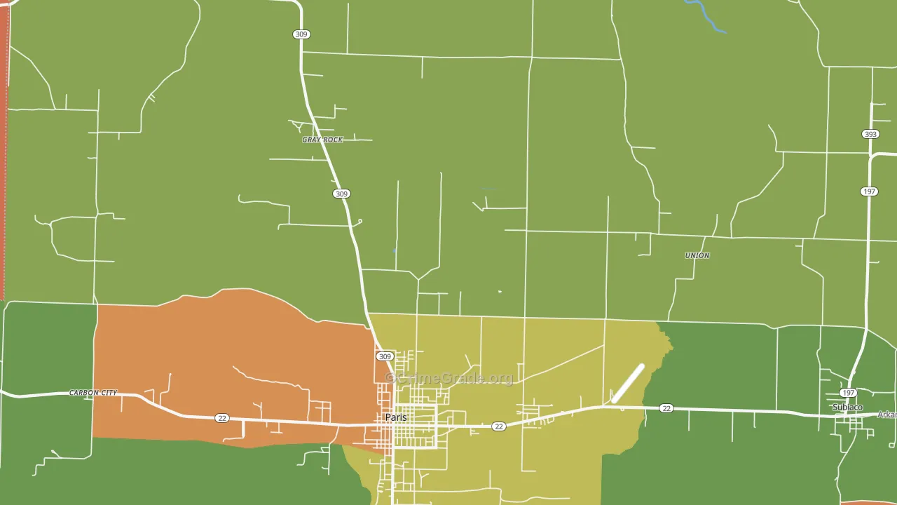 Gray Rock, AR Map of Murder Rates