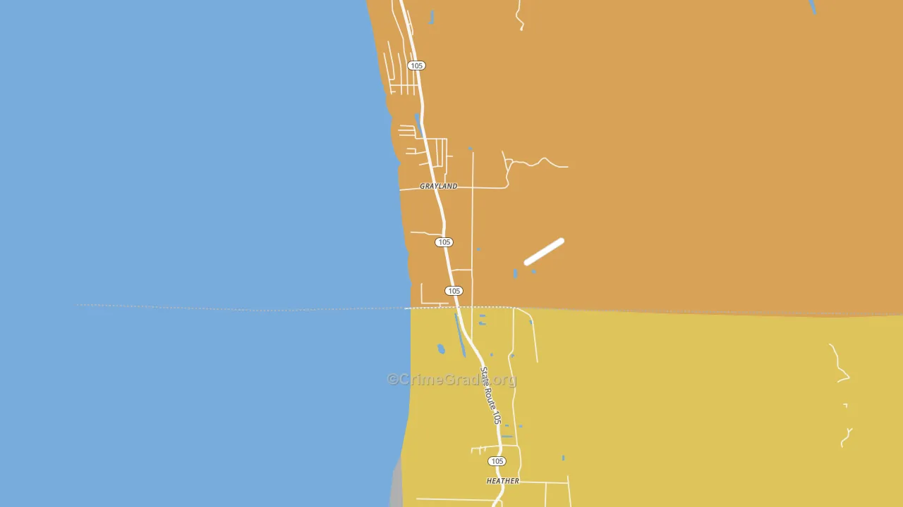 Grayland, WA Map of Murder Rates