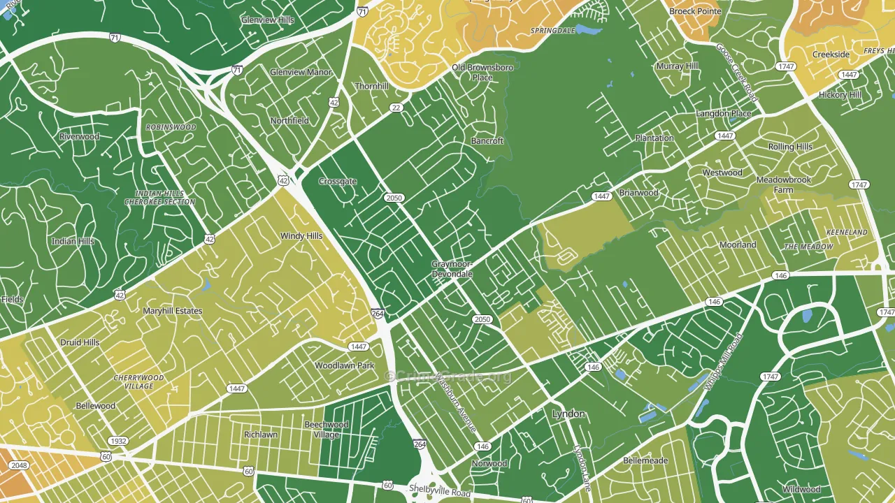 Graymoor-Devondale, KY Map of Murder Rates