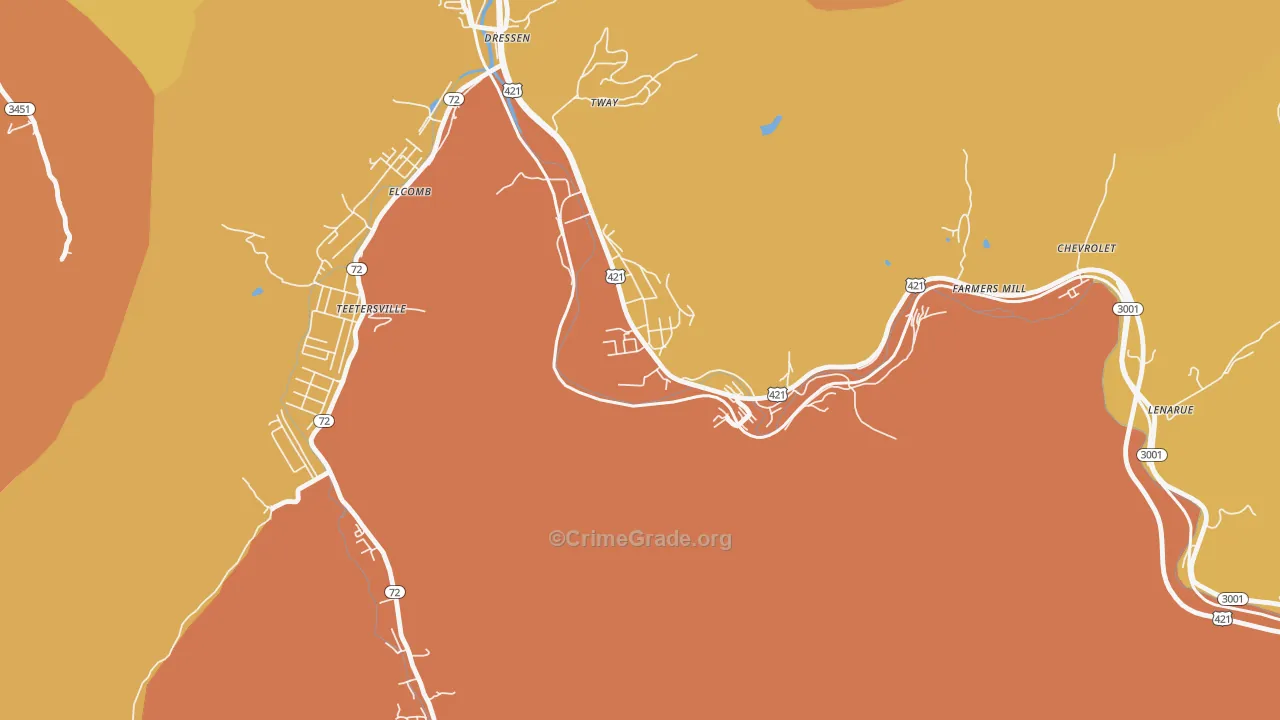 Grays Knob, KY Map of Murder Rates