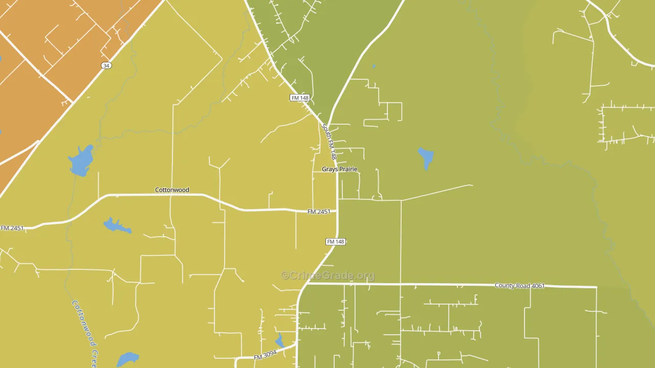 Grays Prairie, TX Map of Murder Rates