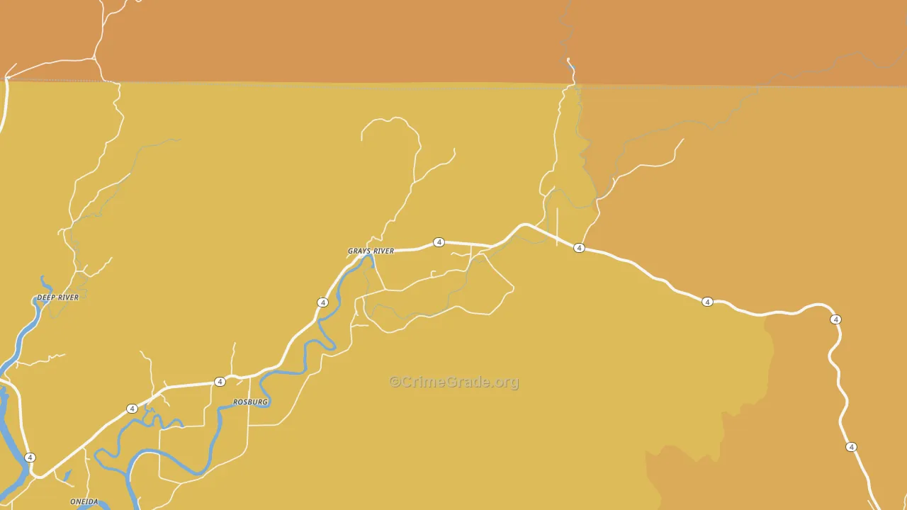 Grays River, WA Map of Murder Rates