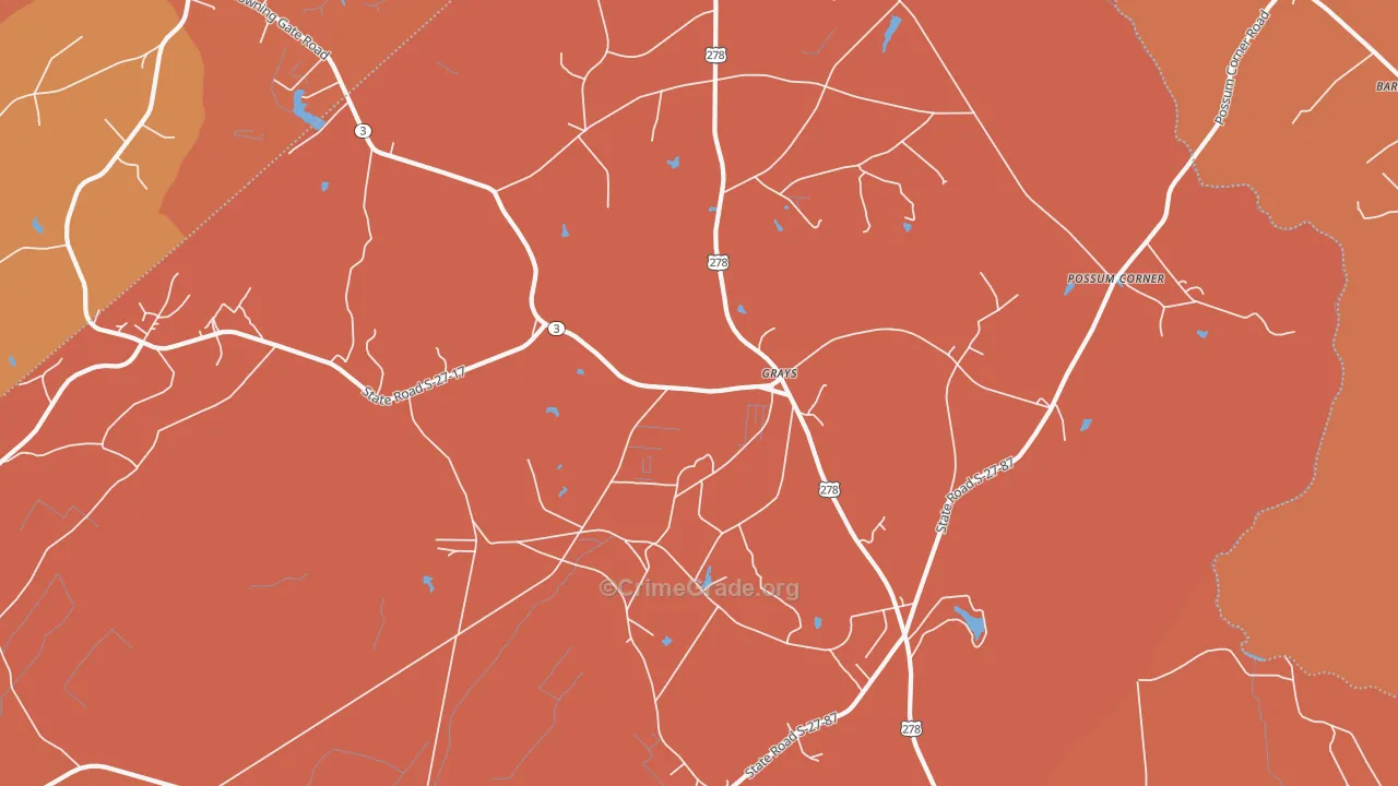 Grays, SC Map of Murder Rates