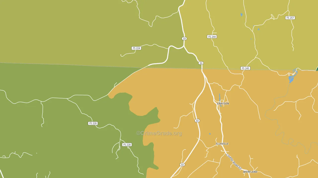 Grayson, AL Map of Murder Rates