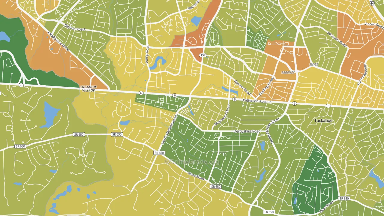 Grayson Hill, Tuckahoe, VA Map of Murder Rates