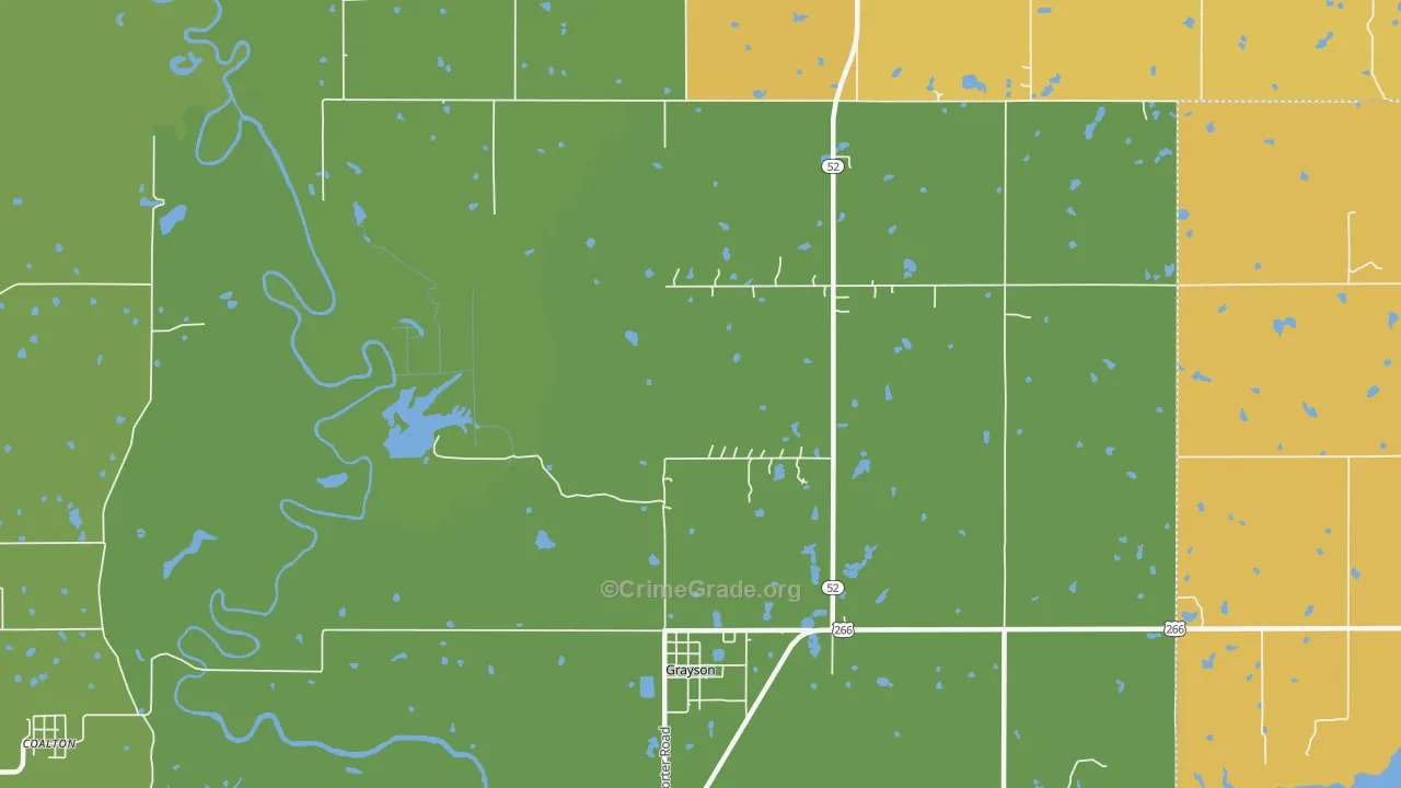 Grayson, OK Map of Murder Rates