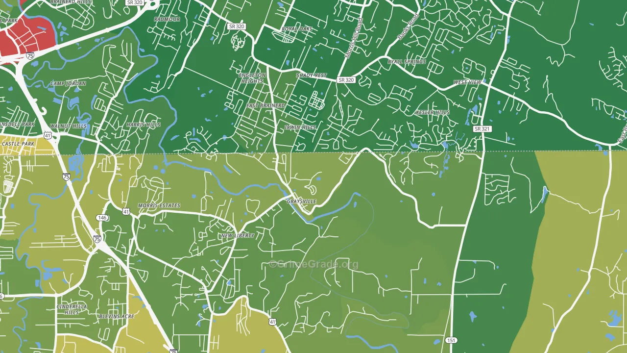 Graysville, GA Map of Murder Rates