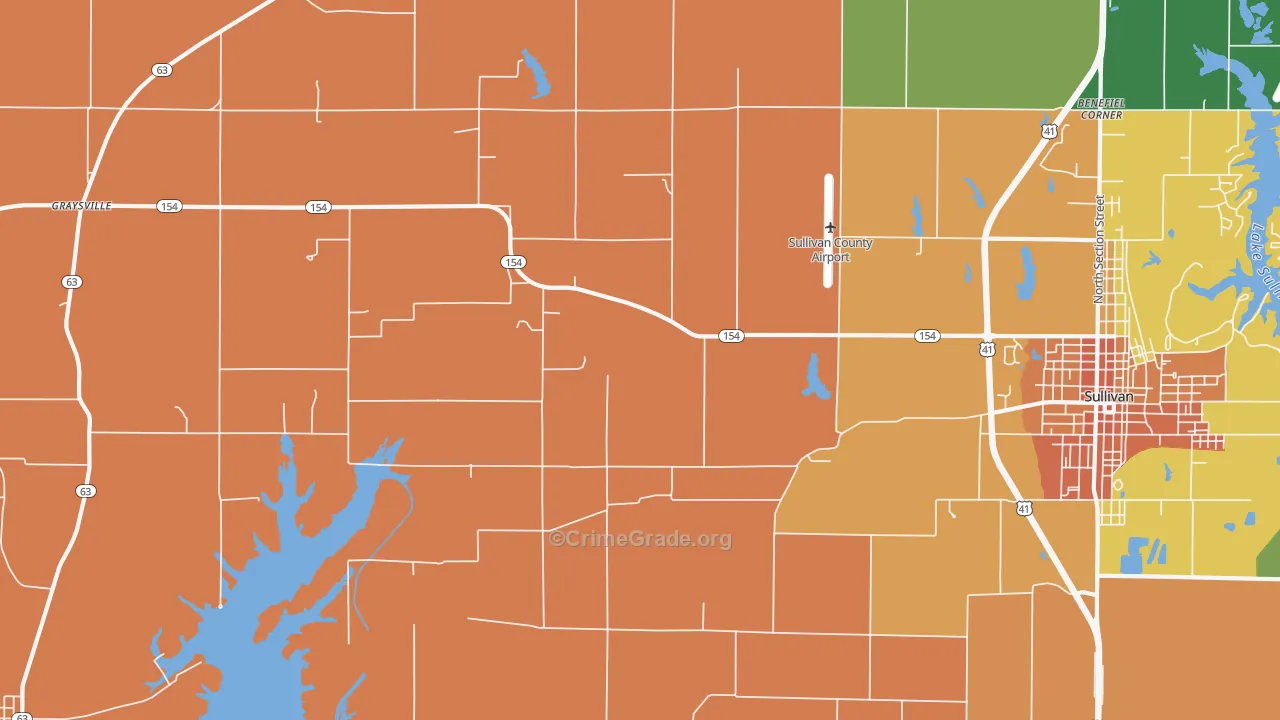 Graysville, IN Map of Murder Rates