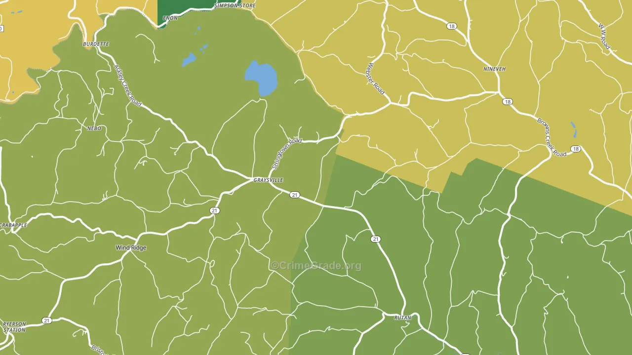 Graysville, PA Map of Murder Rates