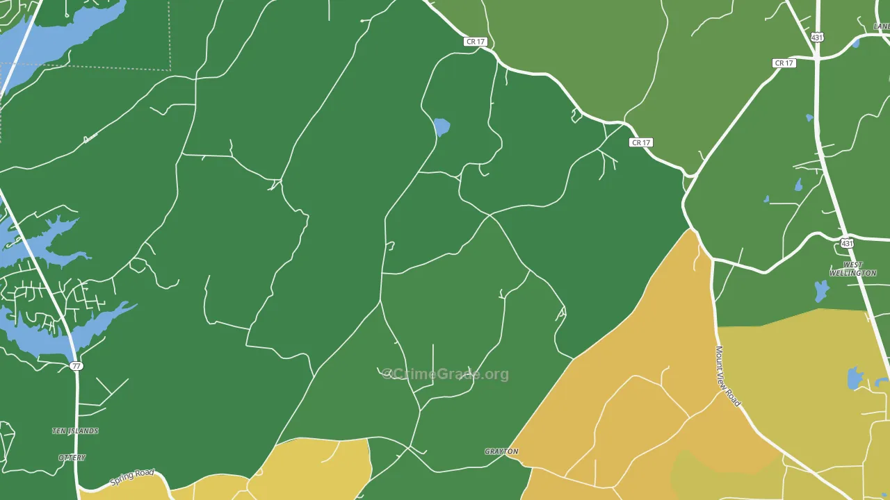 Grayton, AL Map of Murder Rates
