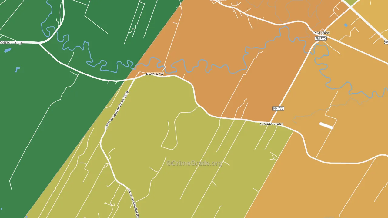Graytown, TX Map of Murder Rates