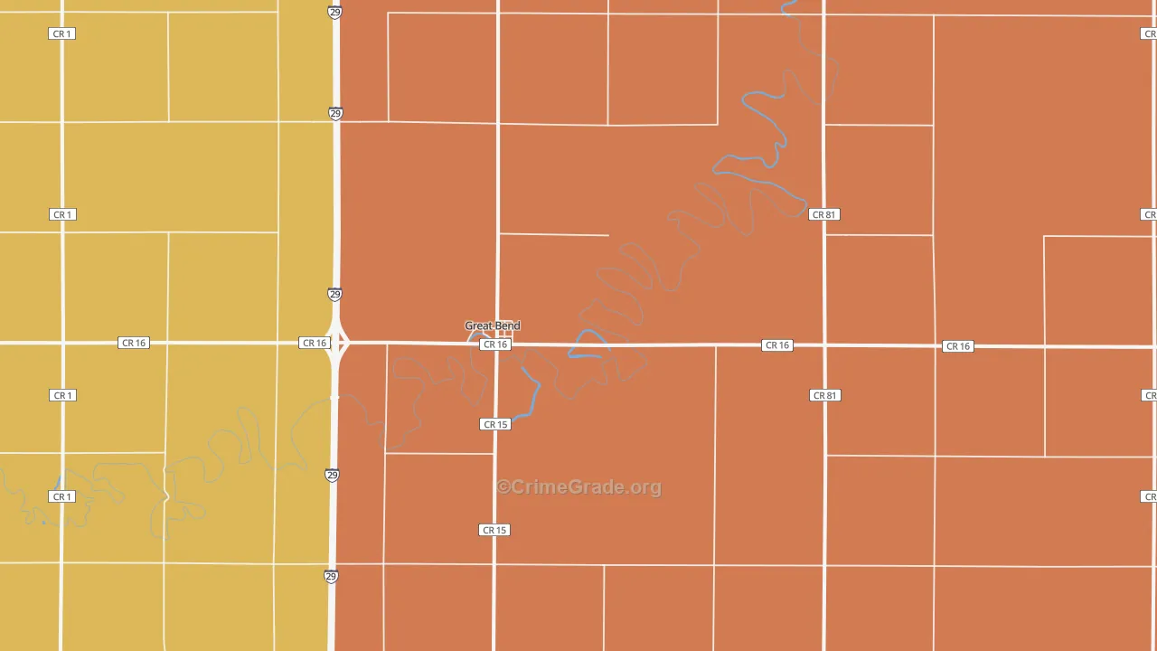 Great Bend, ND Map of Murder Rates